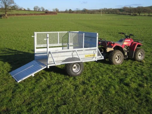 The same trailer with the tailgate dropped to form a loading ramp