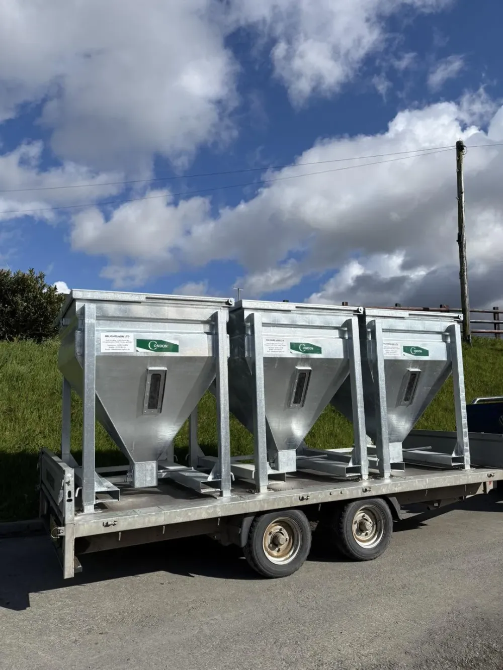 Condon Engineering galvanised meal bins