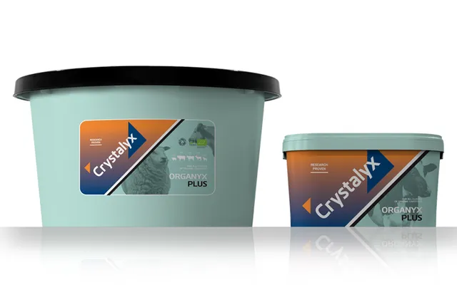 A tub of Crystalyx Organyx Plus feed lick
